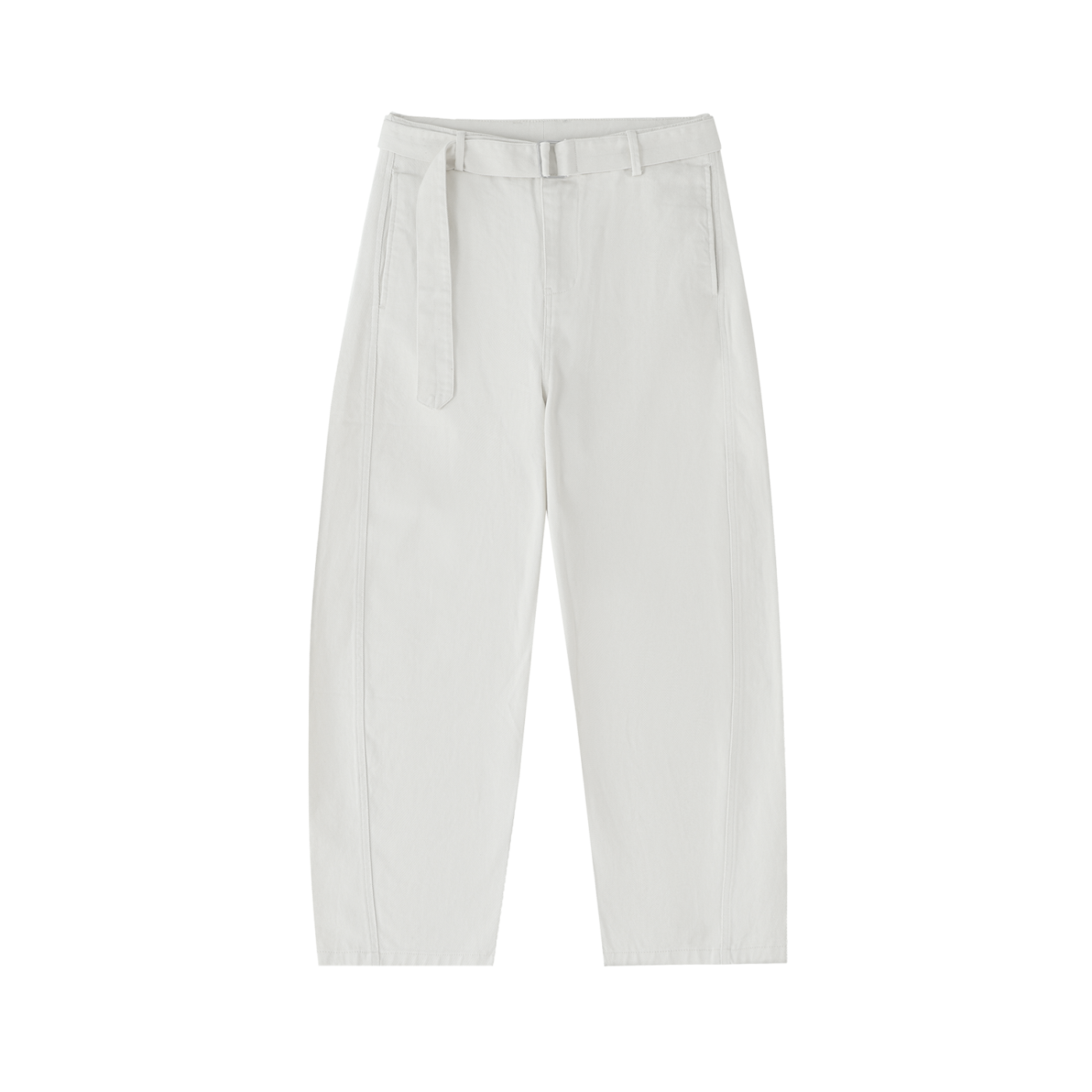 Twisted-Seam Belted Curved-Blade Sweatpants
