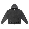 Snow Wash Oversized Zip-Up Hoodie