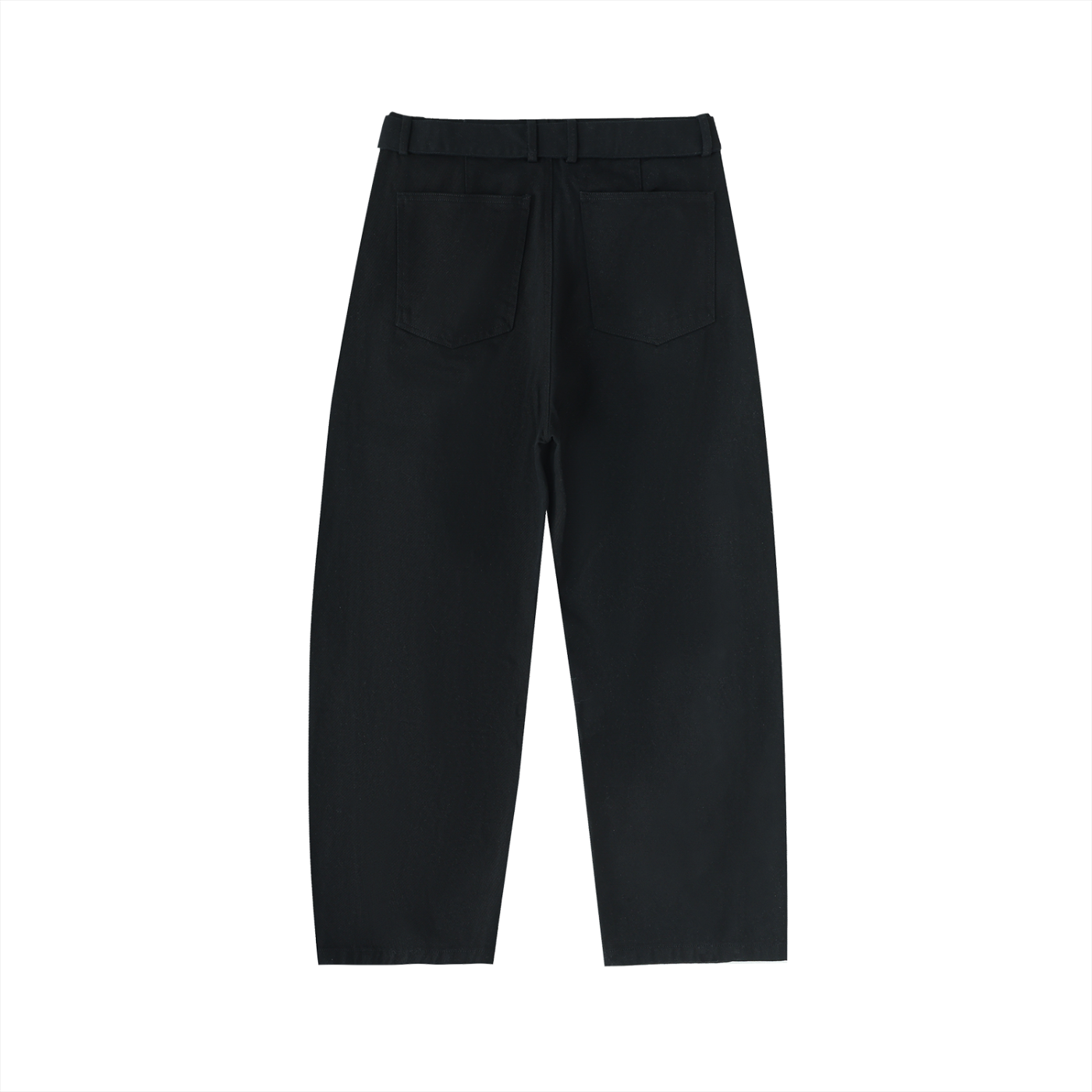 Twisted-Seam Belted Curved-Blade Sweatpants