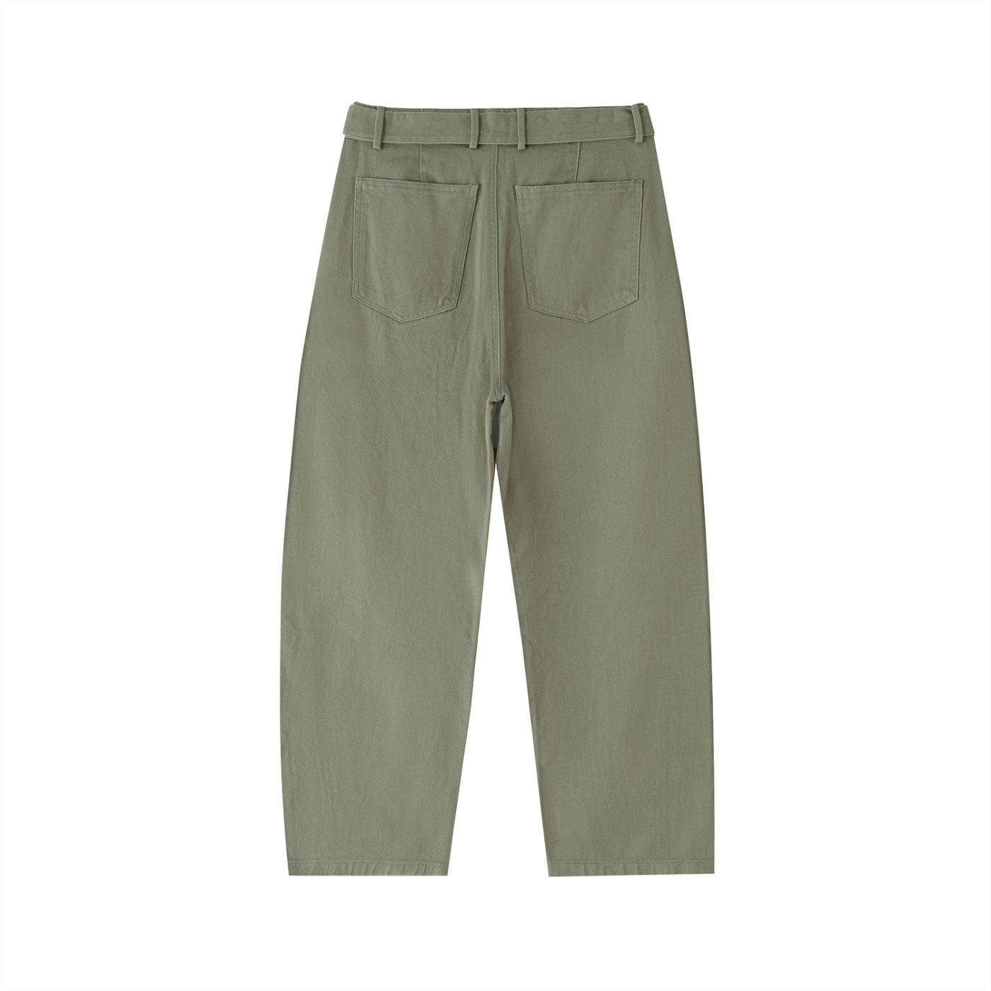 Twisted-Seam Belted Curved-Blade Sweatpants