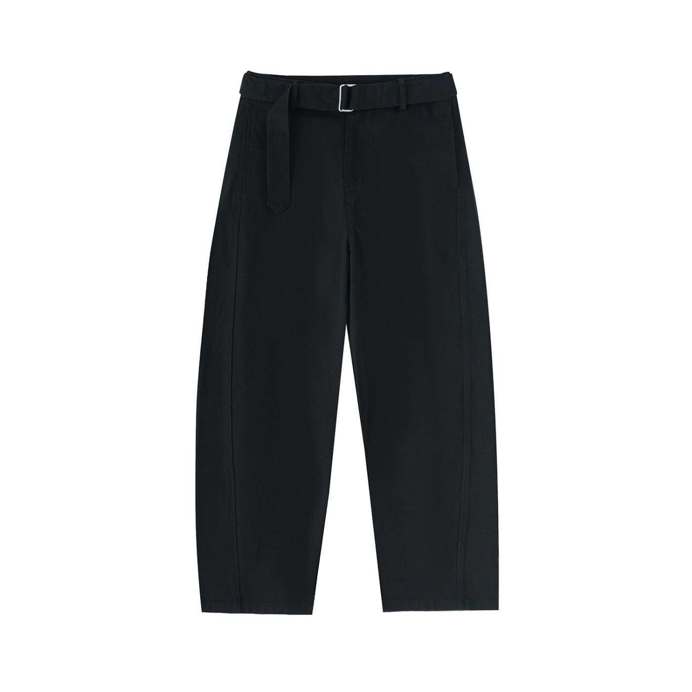 Twisted-Seam Belted Curved-Blade Sweatpants