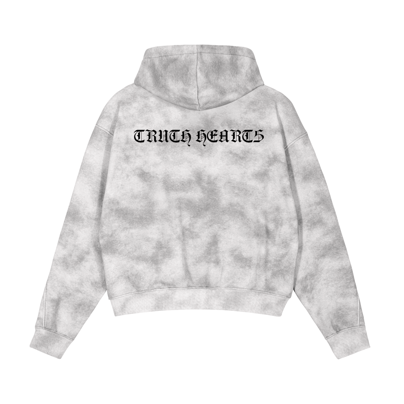 Dirty Washed Boxy Zip-up Fleece Hoodie