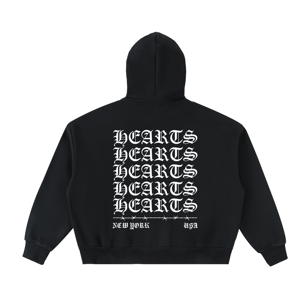 Fleeced Full-Zip Boxy Hoodie
