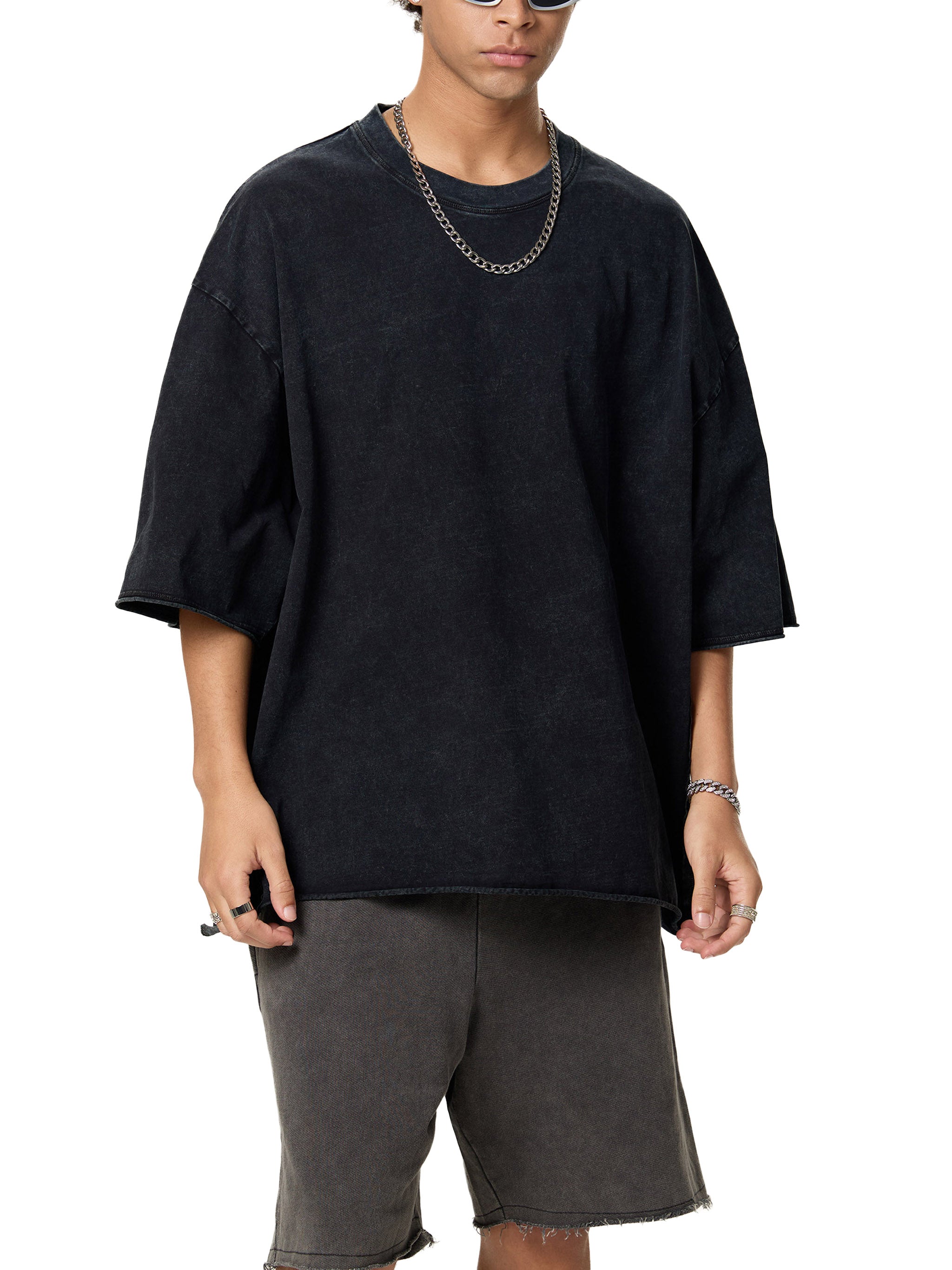 Raw Edge Snow Washed Boxy T-Shirt