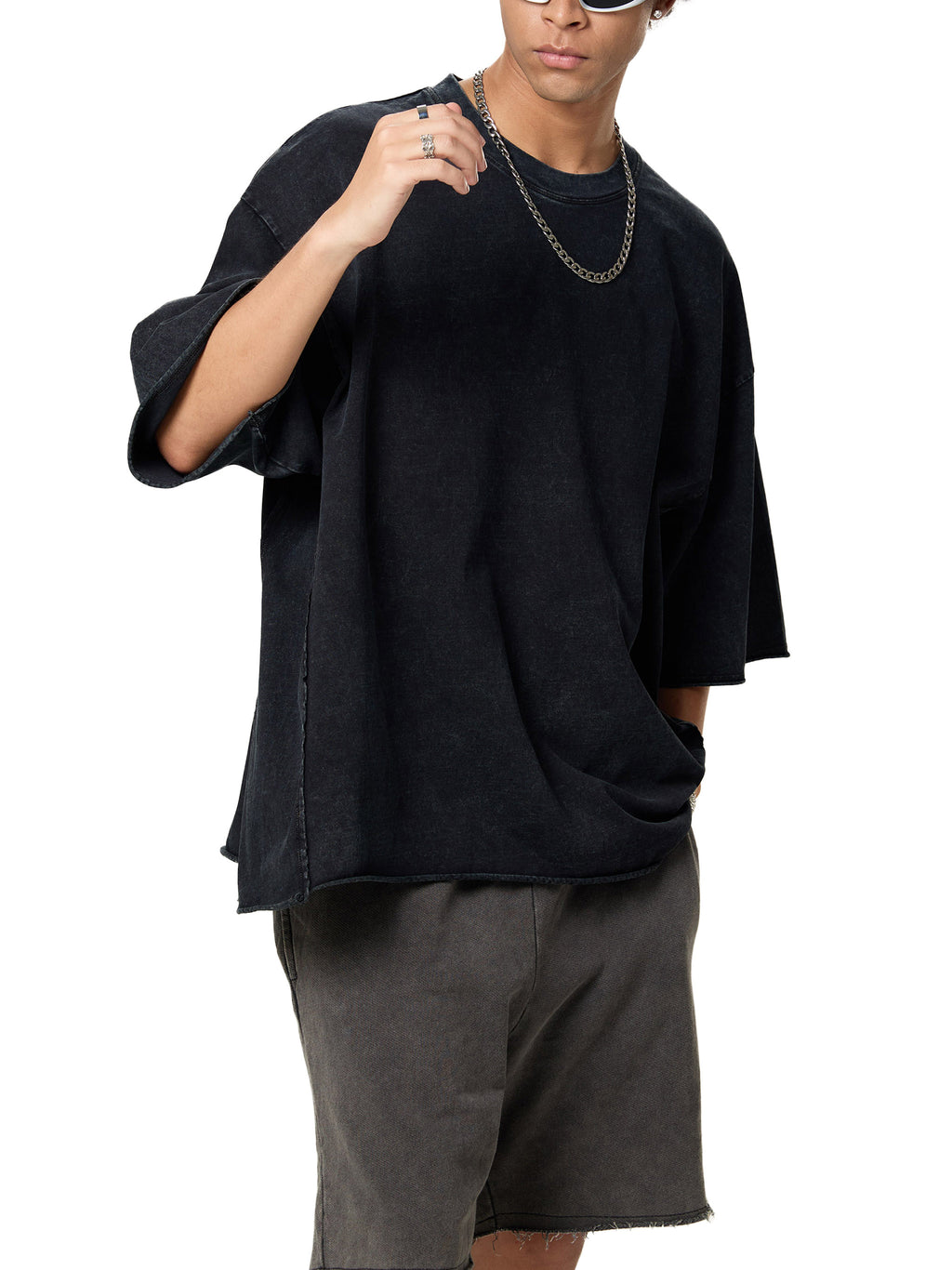 Raw Edge Snow Washed Boxy T-Shirt