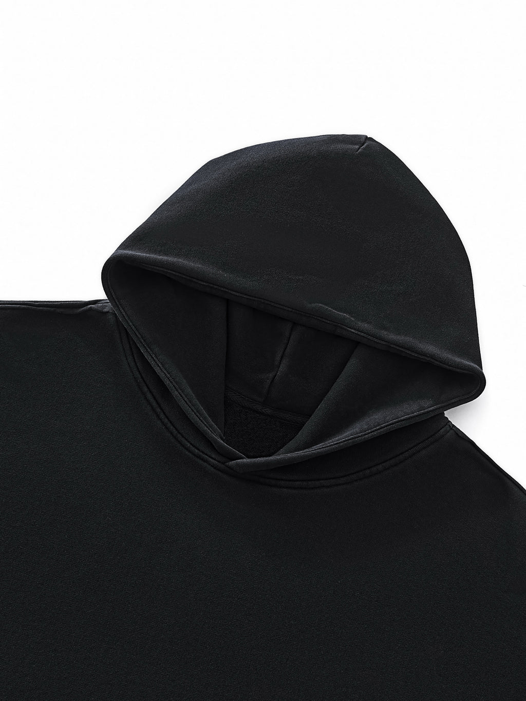 Raw-Seam Enzyme Washed Hooded Sweatshirt