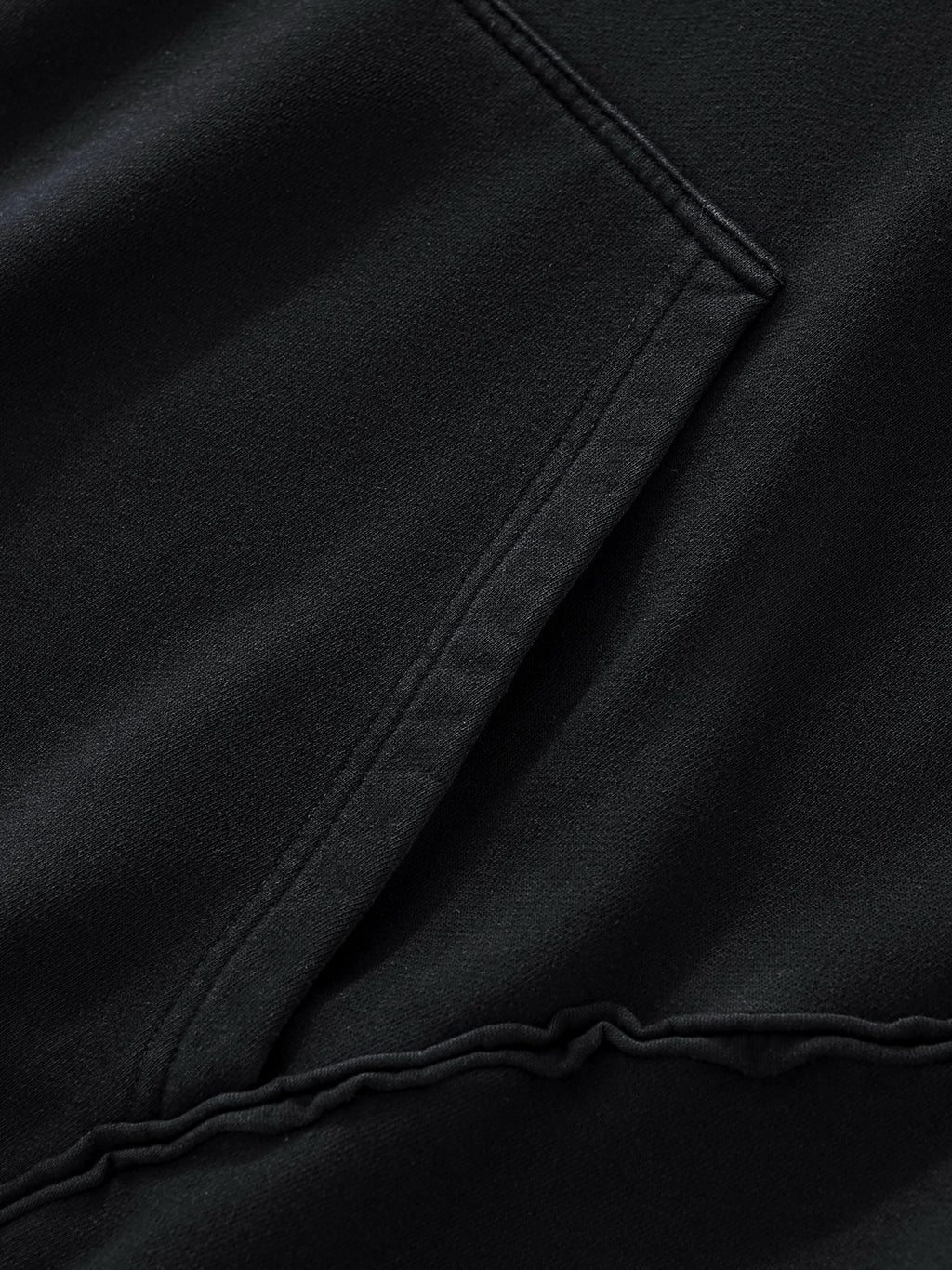 Raw-Seam Enzyme Washed Hooded Sweatshirt