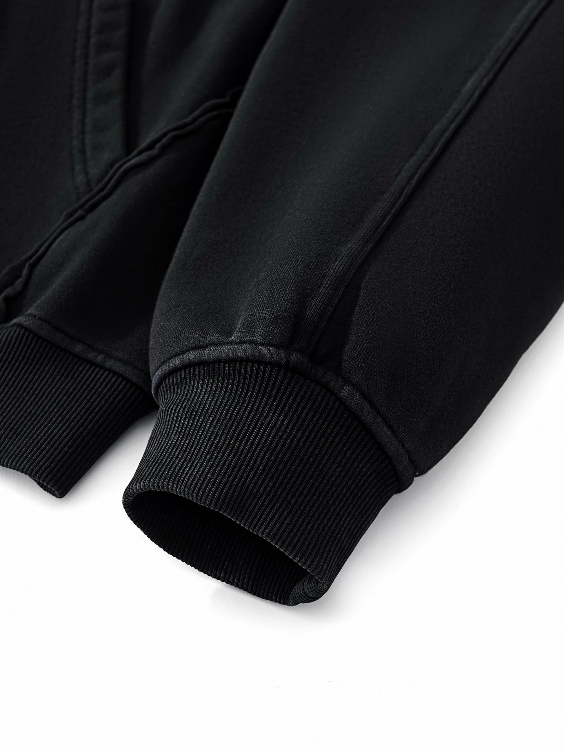 Raw-Seam Enzyme Washed Hooded Sweatshirt