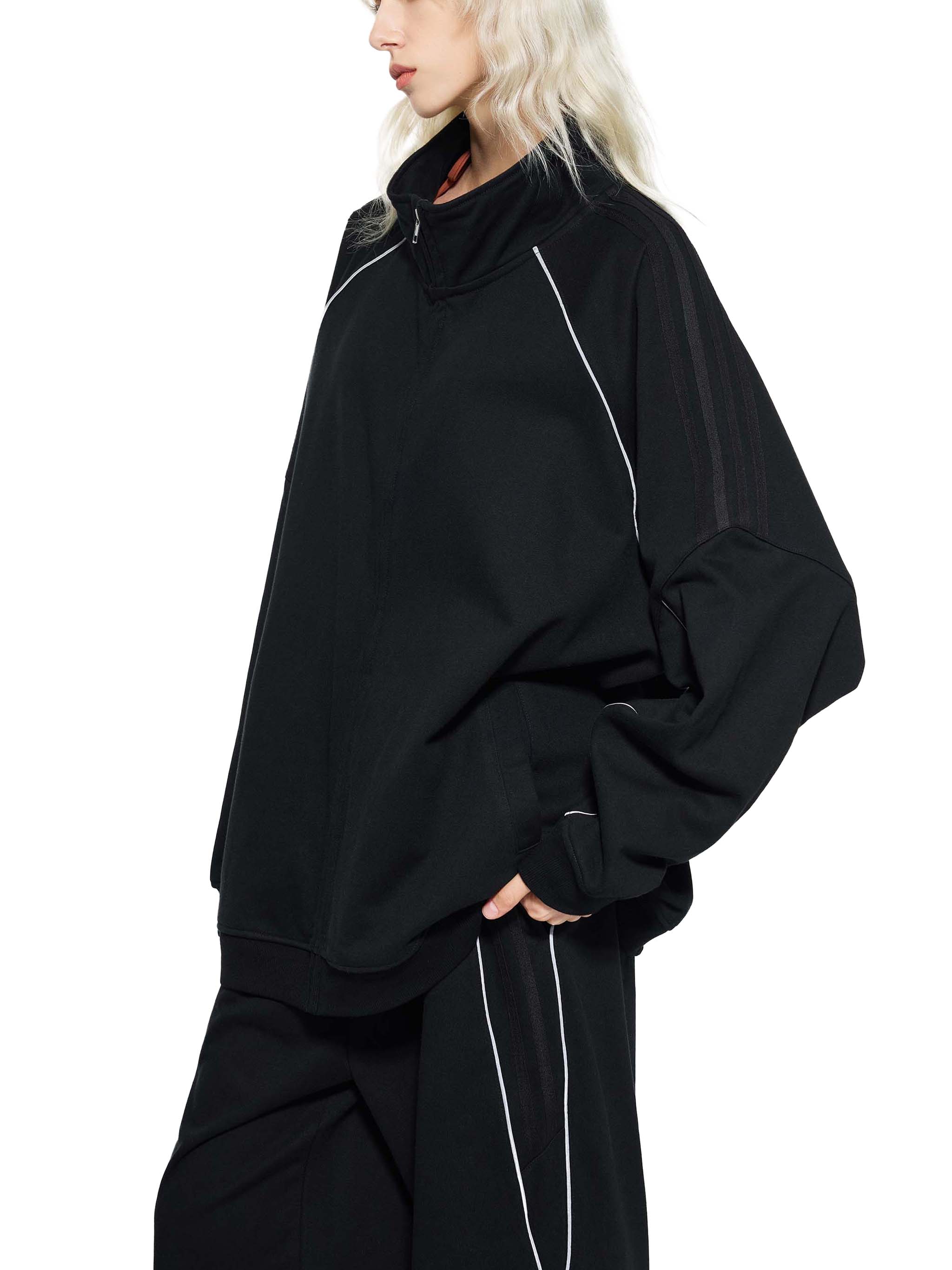 Reflection Striped Raglan Sleeve  Jacket