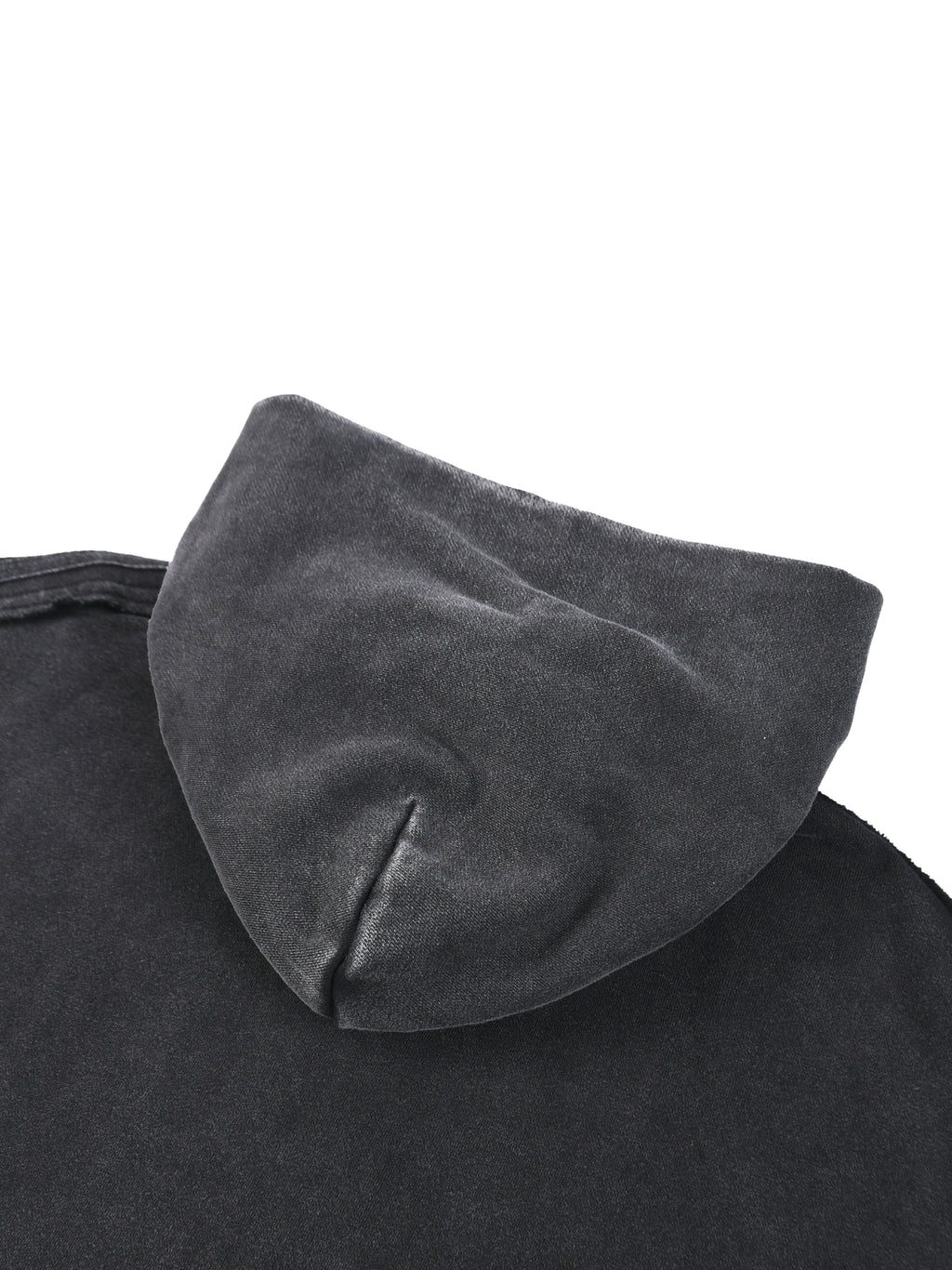 Snow Washed Tape Raw Edge Zip Hoodie